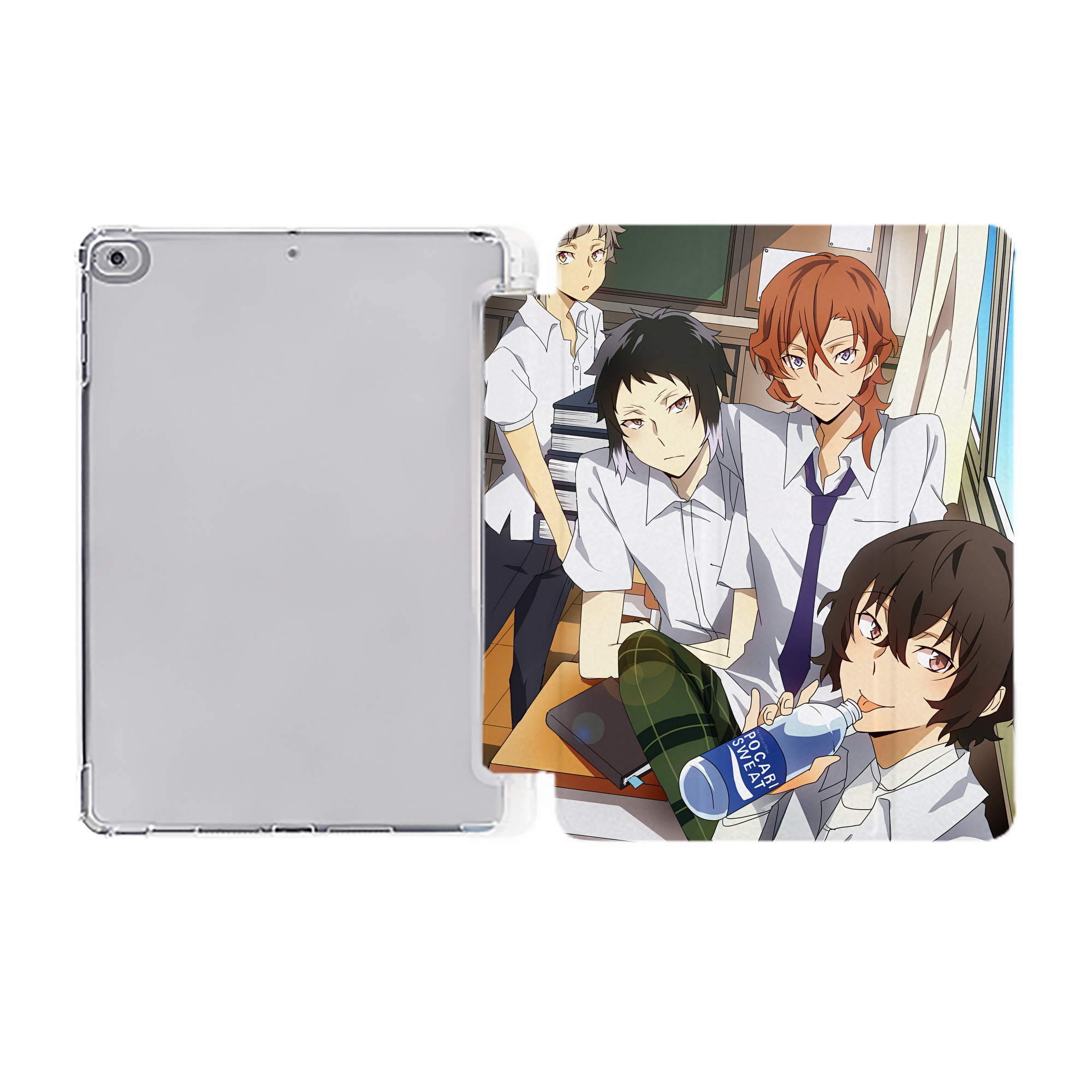 （画像用） 文豪ストレイドッグス Bungo Stray Dogs IPad ケース ペン収納付き 三つ折りスタンド PUレザー×シリコン 対応機種9.5/10.5/10.9インチ